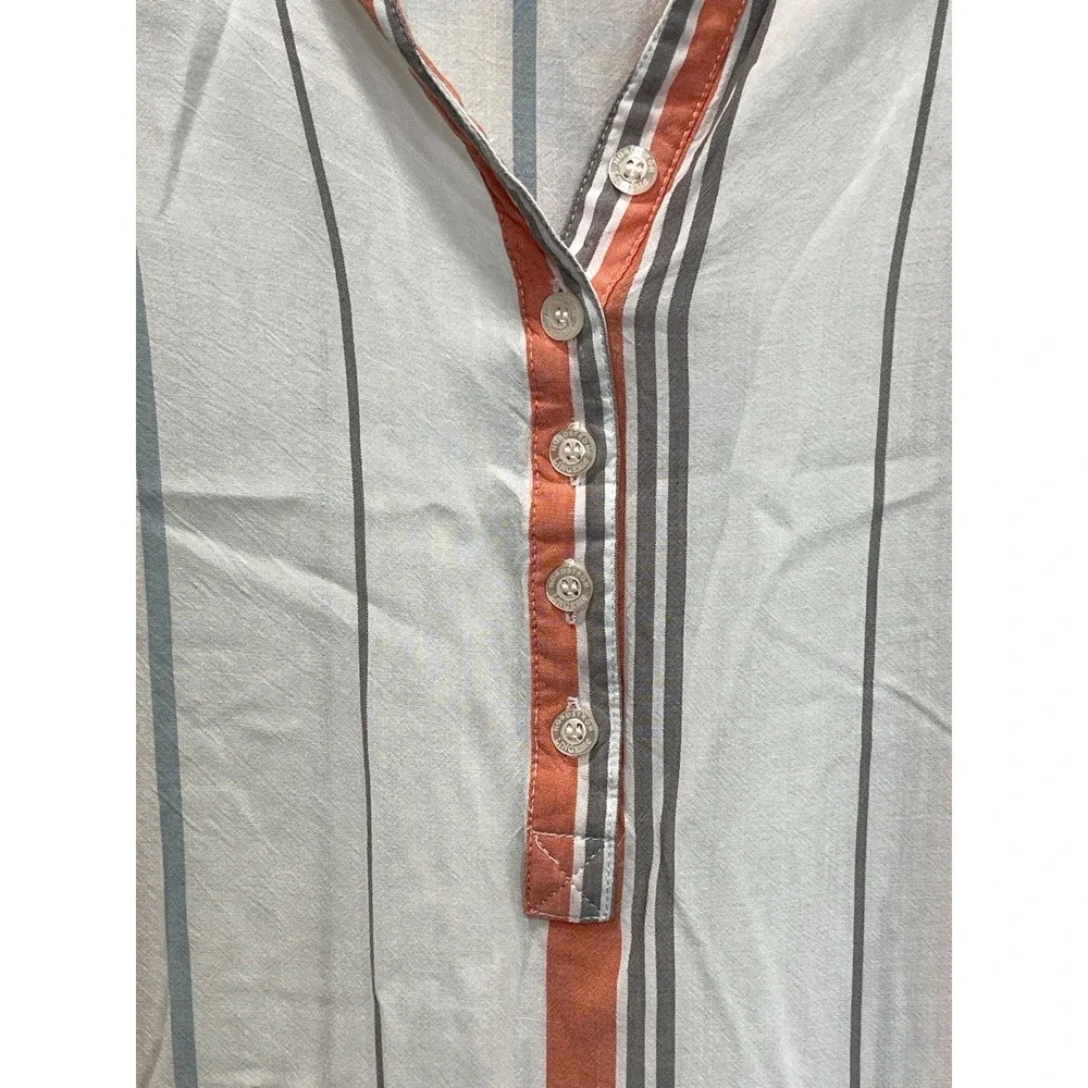 Nordstrom Lingerie Nightshirt Tunic Women's L White Stripe‎ Rayon Sleep Shirt